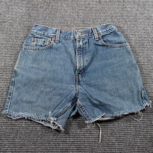 Levi’s Shorts Womens 6 Blue 550 Relaxed Fit Raw Hem Y2K Vintage